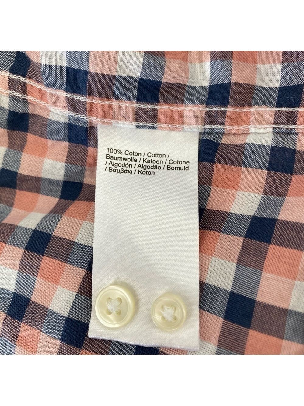 Lacoste Regular Fit Long Sleeve Lightweight Button Shirt Gingham Sz 41 (M-L) - Picture 7 of 11
